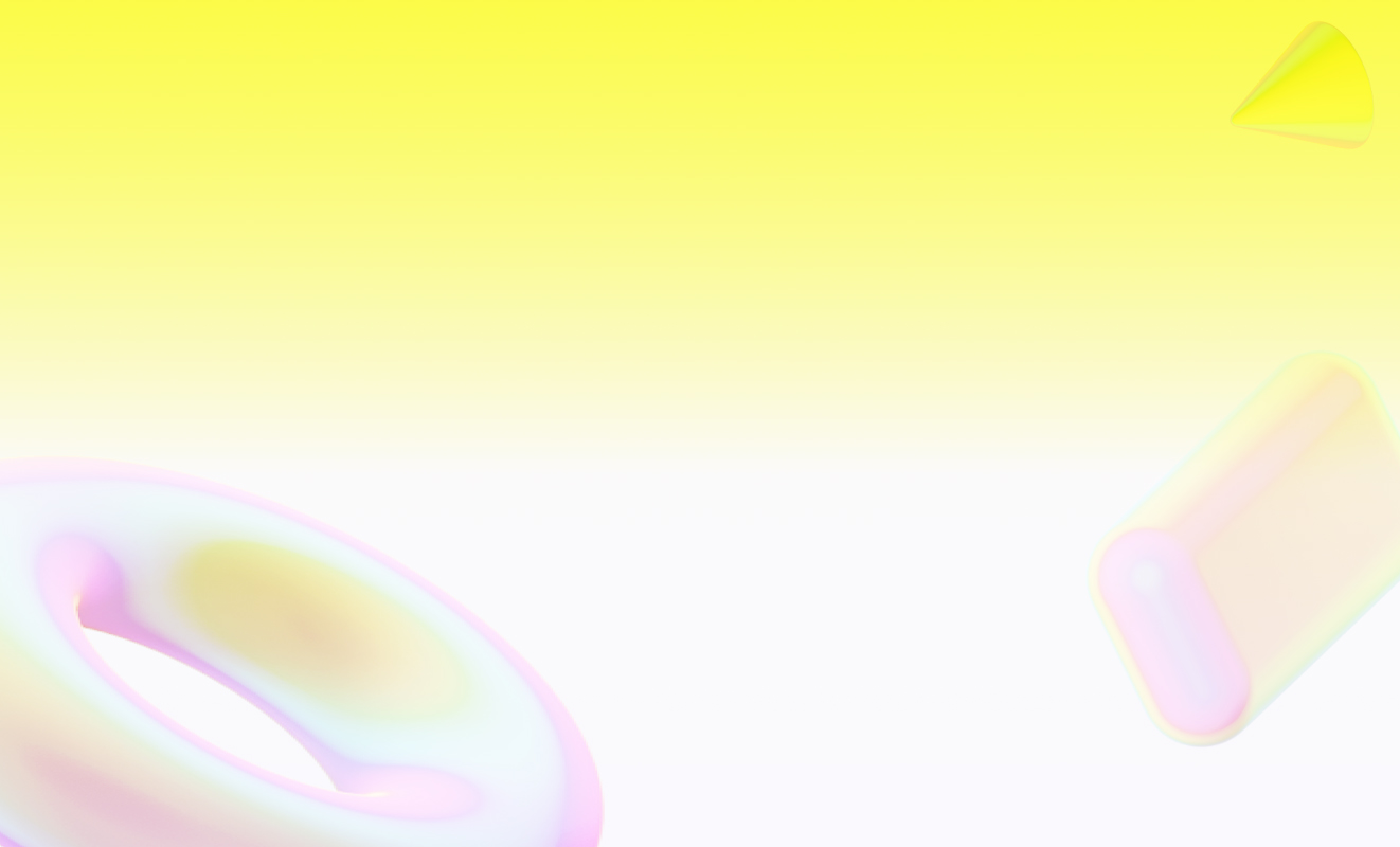 background yellow to white with pink, yellow, and blue gradient shapes 